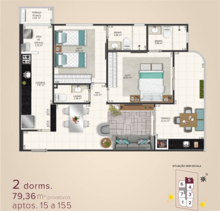 Imagem Apartamento com 2 Quartos à Venda, 79 m² em Aviação - Praia Grande