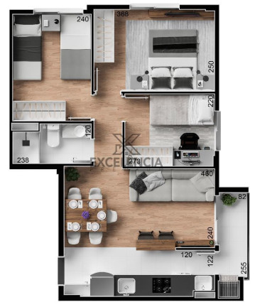 Imagem Apartamento com 3 Quartos à Venda, 58 m² em Costeira - São José Dos Pinhais