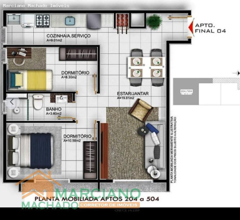 Imagem Apartamento com 2 Quartos à Venda, 67 m² em Camobi - Santa Maria