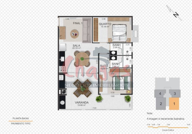 Imagem Apartamento com 1 Quarto à Venda, 50 m² em Sumaré - Caraguatatuba