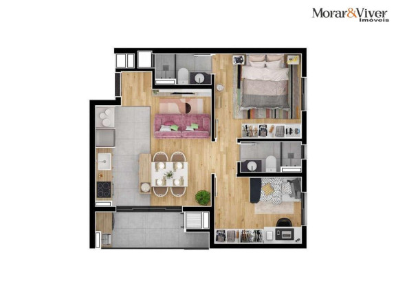 Imagem Apartamento com 2 Quartos à Venda, 61 m² em água Verde - Curitiba