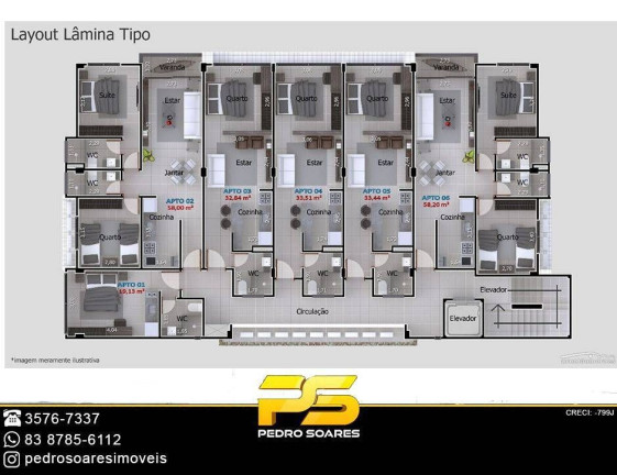 Imagem Apartamento com 2 Quartos à Venda, 61 m² em Intermares - Cabedelo