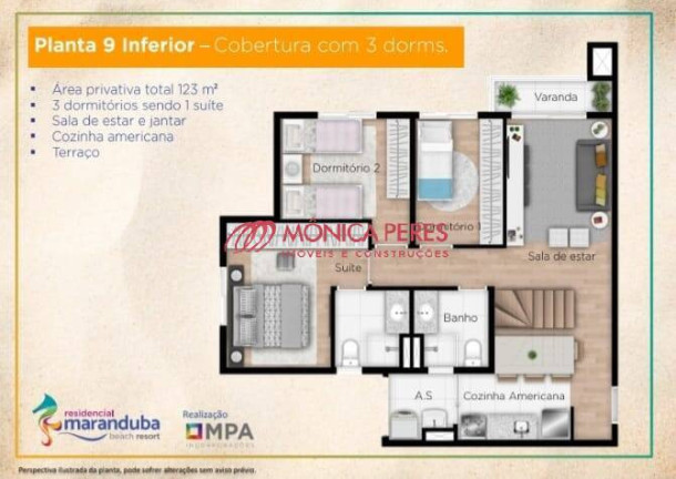 Apartamento com 2 Quartos à Venda, 58 m² em Maranduba - Ubatuba