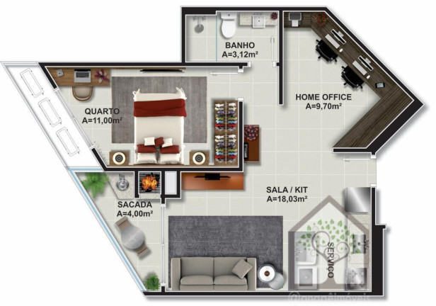 Foto do imóvel: Apartamento com 3 Quartos à Venda, 93 m² em Itacorubi - Florianópolis