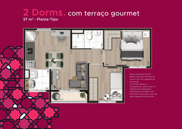 Imagem Apartamento com 2 Quartos à Venda, 37 m²em Jardim Imperador (zona Sul) - São Paulo