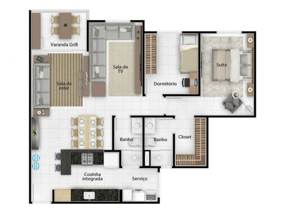 Imagem Apartamento com 3 Quartos à Venda, 85 m² em Altos Do Morumbi - Vinhedo