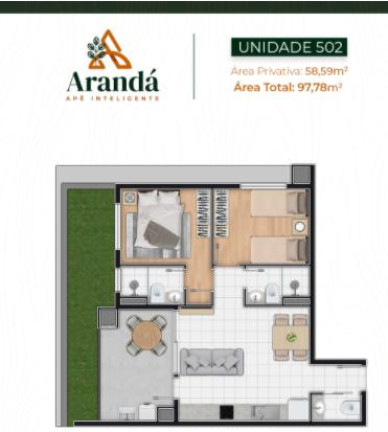 Imagem Apartamento com 2 Quartos à Venda, 56 m² em água Verde - Curitiba