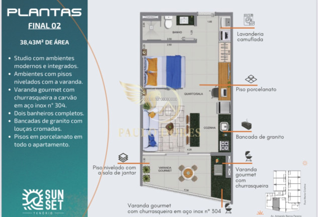 Apartamento com 1 Quarto à Venda, 40 m² em Tenório - Ubatuba