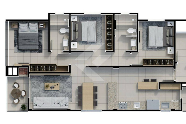 Imagem Apartamento com 2 Quartos à Venda, 79 m² em São Francisco De Assis - Camboriú