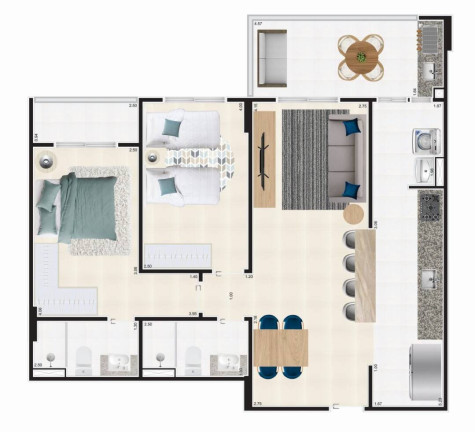 Imagem Apartamento com 2 Quartos à Venda, 82 m² em Cidade Ocian - Praia Grande