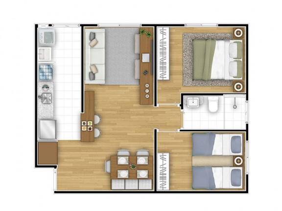 Imagem Apartamento com 3 Quartos à Venda, 58 m² em Jardim Do Lago Continuação - Campinas