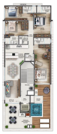 Imagem Apartamento com 3 Quartos à Venda, 94 m² em Mariscal - Bombinhas