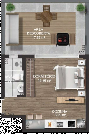 Apartamento com 1 Quarto à Venda, 59 m² em Bigorrilho - Curitiba