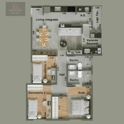 Imagem Apartamento com 3 Quartos à Venda, 70 m² em Vila Santa Catarina - Americana