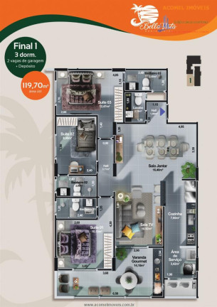 Imagem Apartamento com 2 Quartos à Venda, 72 m² em Centro - Itanhaem