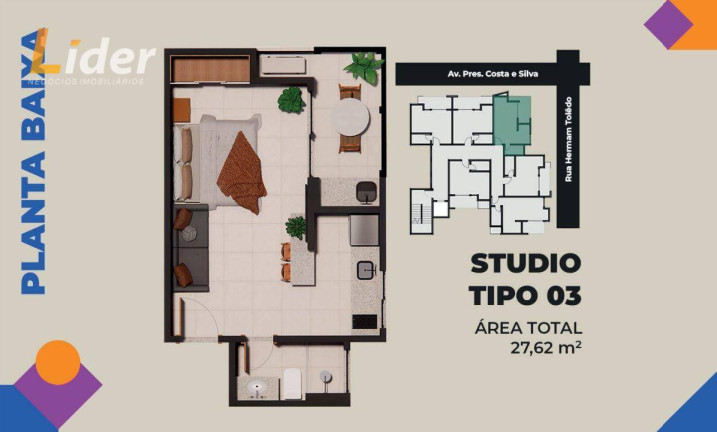 Imagem Studio à Venda, 27 m² em São Pedro - Juiz De Fora