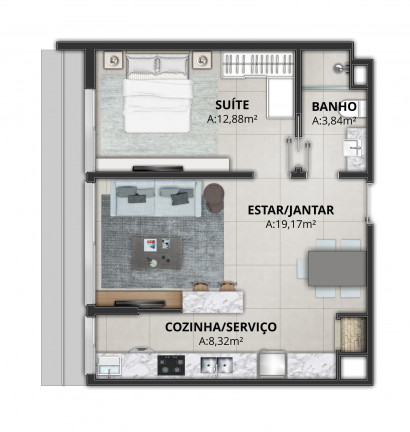 Imagem Apartamento com 1 Quarto à Venda, 50 m² em Centro - Torres
