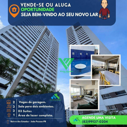 Imagem Apartamento com 3 Quartos à Venda ou Locação, 84 m² em Bairro Dos Estados - João Pessoa