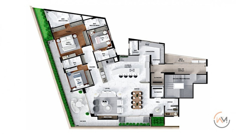 Apartamento com 3 Quartos à Venda, 247 m² em água Verde - Curitiba