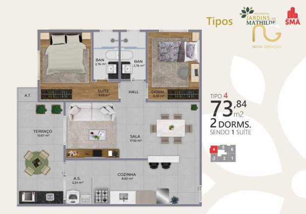 Imagem Apartamento com 2 Quartos à Venda, 73 m² em Canto Do Forte - Praia Grande