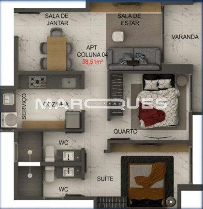 Apartamento com 2 Quartos à Venda, 47 m² em Intermares - Cabedelo