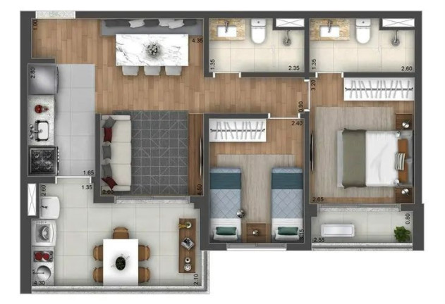 Imagem Apartamento com 2 Quartos à Venda, 65 m² em Jardim Das Acácias - São Paulo