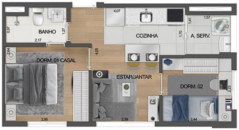 Imagem Apartamento com 2 Quartos à Venda, 33 m² em Moema - São Paulo
