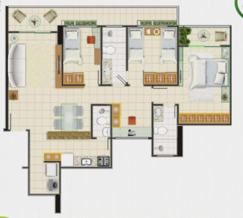 Imagem Apartamento com 3 Quartos à Venda, 89 m² em Parquelândia - Fortaleza