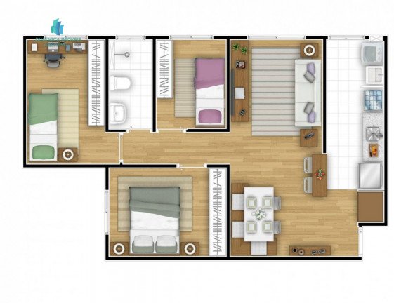 Imagem Apartamento com 3 Quartos à Venda, 58 m² em Jardim Do Lago Ii - Campinas