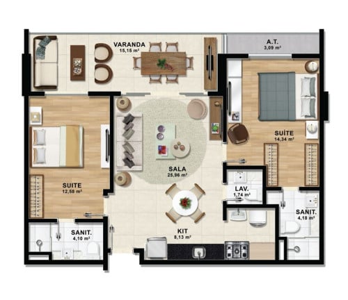 Imagem Apartamento com 2 Quartos à Venda, 69 m² em Stella Maris - Salvador