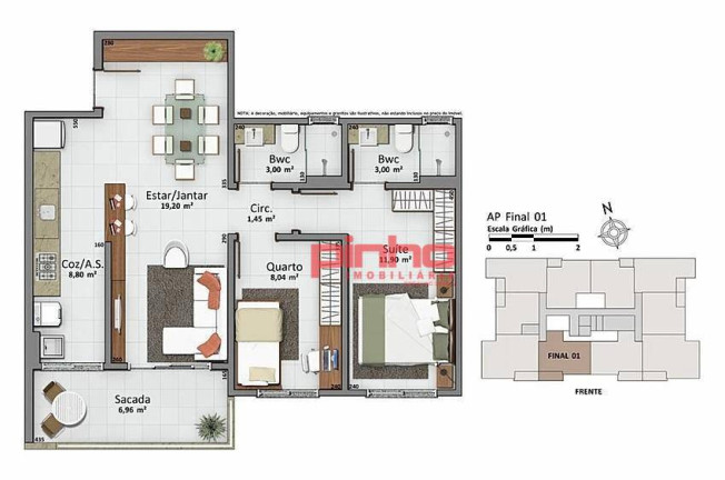 Imagem Apartamento com 3 Quartos à Venda, 98 m² em Cidade Universitária Pedra Branca - Palhoça