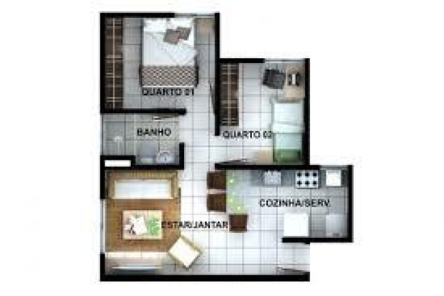 Imagem Apartamento com 2 Quartos à Venda, 48 m² em Pedra Mole