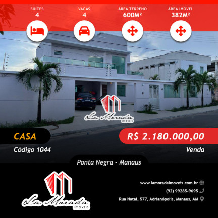 Imagem Casa com 4 Quartos à Venda, 382 m² em Ponta Negra - Manaus