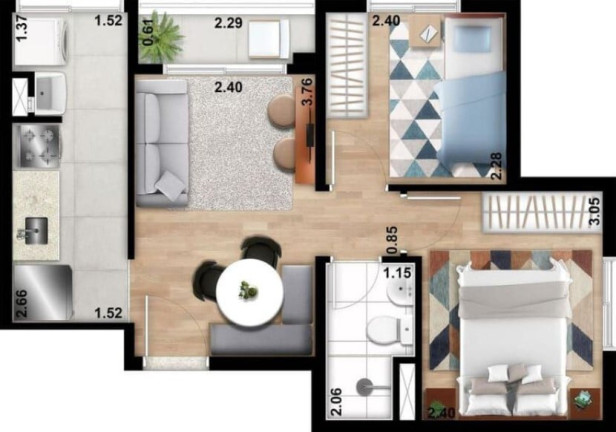 Apartamento com 2 Quartos à Venda, 39 m² em Tucuruvi - São Paulo