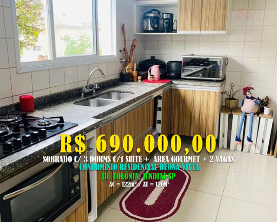 Imagem Casa de Condomínio com 3 Quartos à Venda, 120 m² em Jardim Colônia - Jundiaí