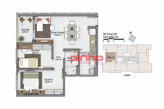 Imagem Apartamento com 2 Quartos à Venda, 72 m² em Cidade Universitária Pedra Branca - Palhoça