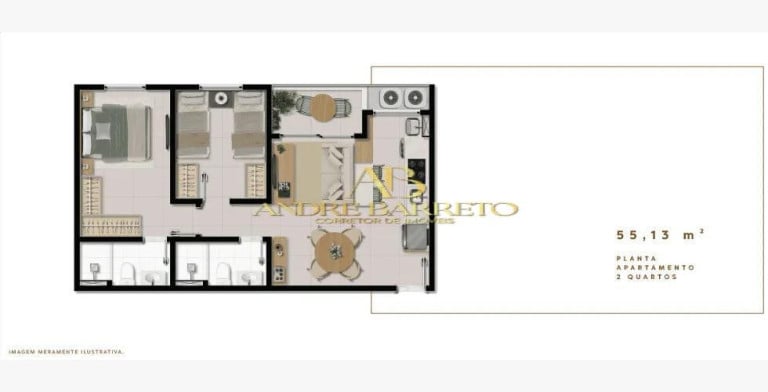 Imagem Apartamento com 2 Quartos à Venda, 55 m² em Buraquinho - Lauro De Freitas