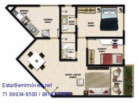 Imagem Apartamento com 2 Quartos à Venda, 58 m² em Cabula - Salvador