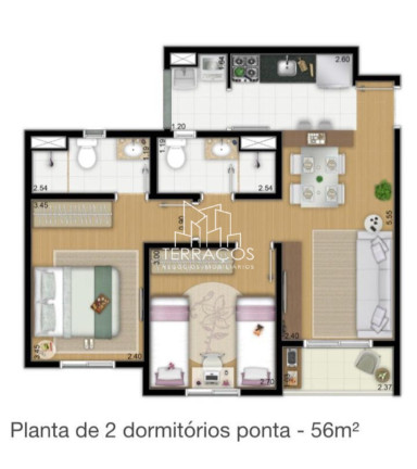 Apartamento com 2 Quartos à Venda, 56 m² em Vila Lacerda - Jundiaí