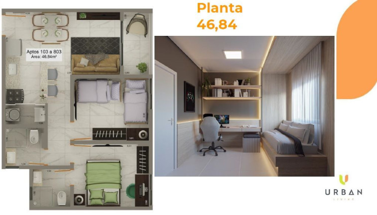 Imagem Apartamento com 2 Quartos à Venda, 46 m² em Tambiá - João Pessoa