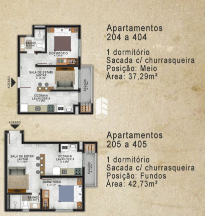 Imagem Apartamento com 1 Quarto à Venda, 39 m² em Centro - Santa Maria
