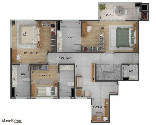 Imagem Apartamento com 3 Quartos à Venda, 103 m² em Centro - São José Dos Pinhais