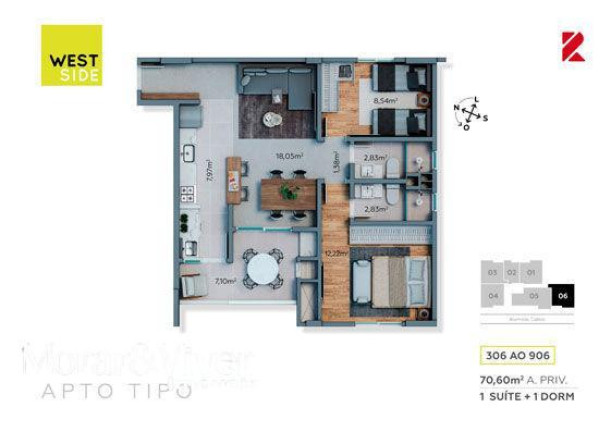 Imagem Apartamento com 2 Quartos à Venda, 68 m² em São Francisco - Curitiba