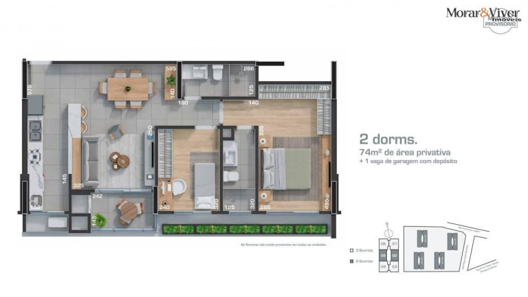Imagem Apartamento com 2 Quartos à Venda, 75 m² em Campo Comprido - Curitiba