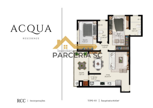 Imagem Apartamento com 2 Quartos à Venda, 68 m² em Pagani - Palhoça