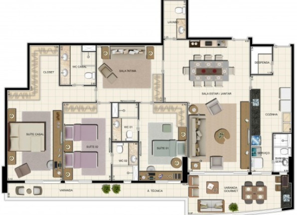 Foto do imóvel: Apartamento com 4 Quartos à Venda, 152 m² em Ponta Negra - Manaus