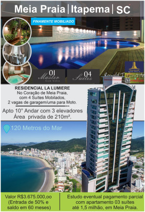 Imagem Apartamento com 4 Quartos à Venda, 216 m² em Meia Praia - Itapema