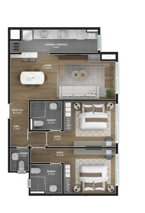 Imagem Apartamento com 2 Quartos à Venda, 80 m² em Floresta - Gramado