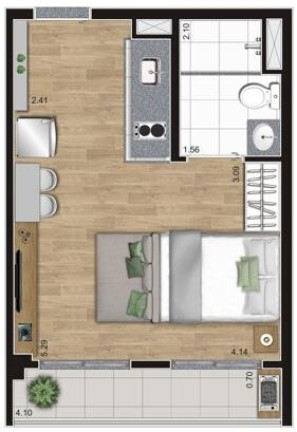 Imagem Apartamento com 1 Quarto à Venda, 30 m² em Belenzinho - São Paulo