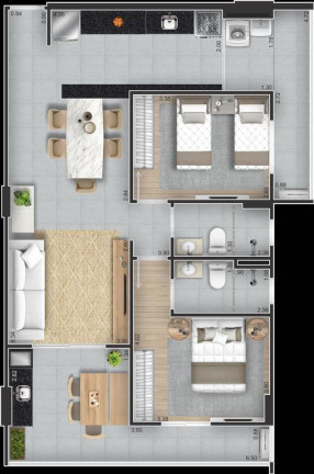 Imagem Apartamento com 2 Quartos à Venda, 82 m² em Guilhermina - Praia Grande